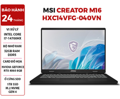  LAPTOP MSI CREATOR M16 HX C14VFG-040VN CORE i7-14700HX | RTX 4060 8GB | 32GB RAM | 1TB SSD | 16