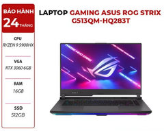  LAPTOP GAMING ASUS ROG STRIX G513QM-HQ283T RYZEN 9 5900HX | RTX 3060 6GB | 16GB RAM | 512GB SSD | 15.6