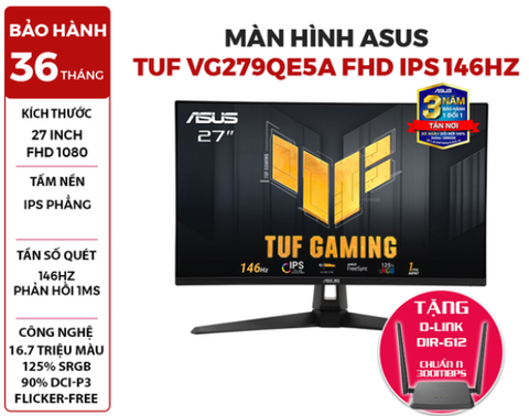 MÀN HÌNH ASUS TUF VG279QE5A 27'' FHD IPS 146Hz 1MS CHUYÊN GAME
