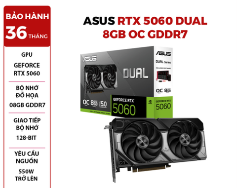 VGA ASUS RTX 5060 Dual 8GB OC GDDR7