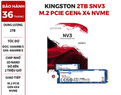  SSD Kingston 2TB SNV3 M.2 PCIe Gen4 x4 NVMe (Đọc: 5000Mb/s) 