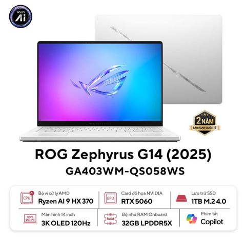 Laptop ASUS ROG Zephyrus G14 GA403 Ryzen AI 9 GA403WM-QS058WS
