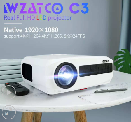 Máy Chiếu WZATCO C3 Mới LED Android 10 WIFI 1080P