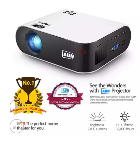 Máy Chiếu MINI AUN W18 Năm 2800 Lumens