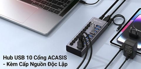 Bộ chia USB 10 cổng USB 3.2 ACASIS HS-710MG-10G