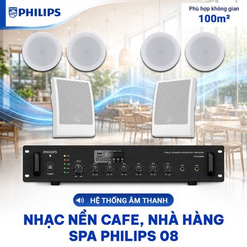 Hệ thống âm thanh nhạc nền cafe nhà hàng spa Philips 08 (70-05)