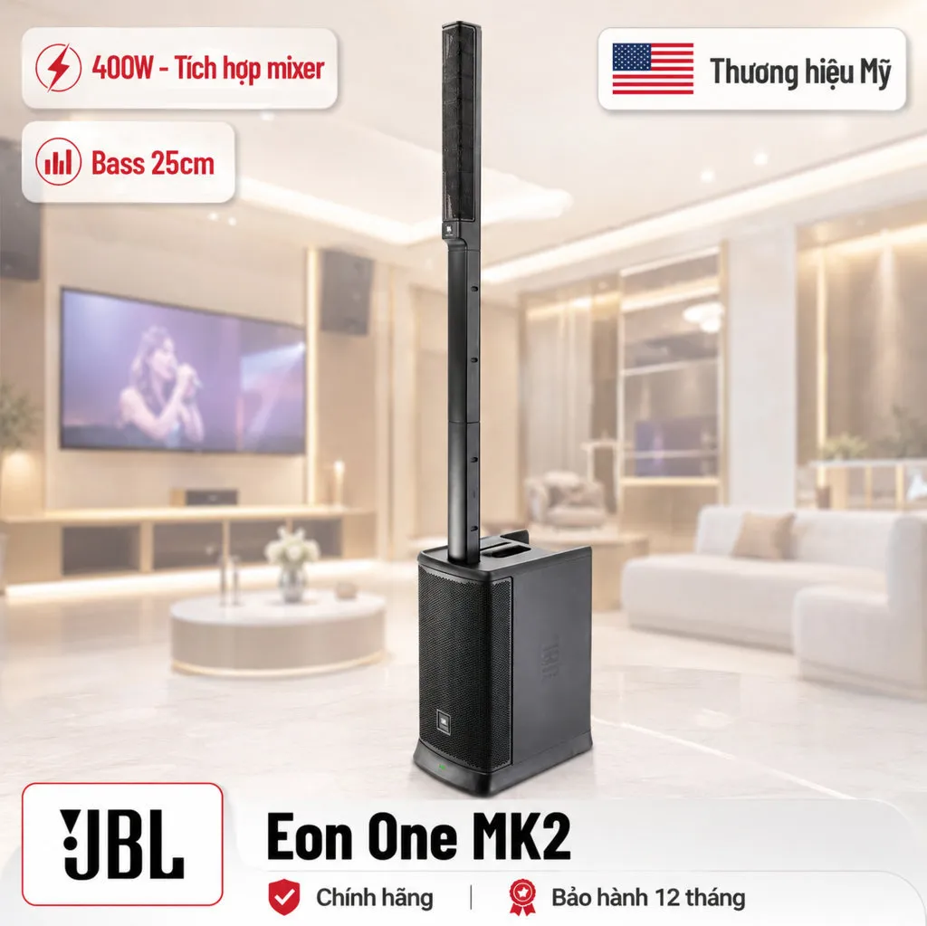 Ảnh minh họa Loa JBL Eon One MK2 (1500W PEAK, 400W RMS, Bluetooth, DSP, Mixer, loa column) 1