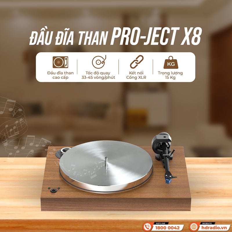 Ảnh minh họa Đầu Đĩa Than Pro-Ject X8, Hộp mực MC Ortofon Quintet Blue, RCA, XLR (33, 45 RPM) 1