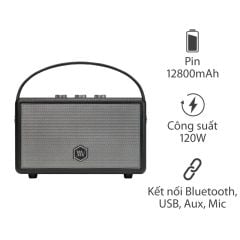  Loa Alpha Works W89, Công suất 60W, Bluetooth 5.3, USB, AUX IN, Pin 