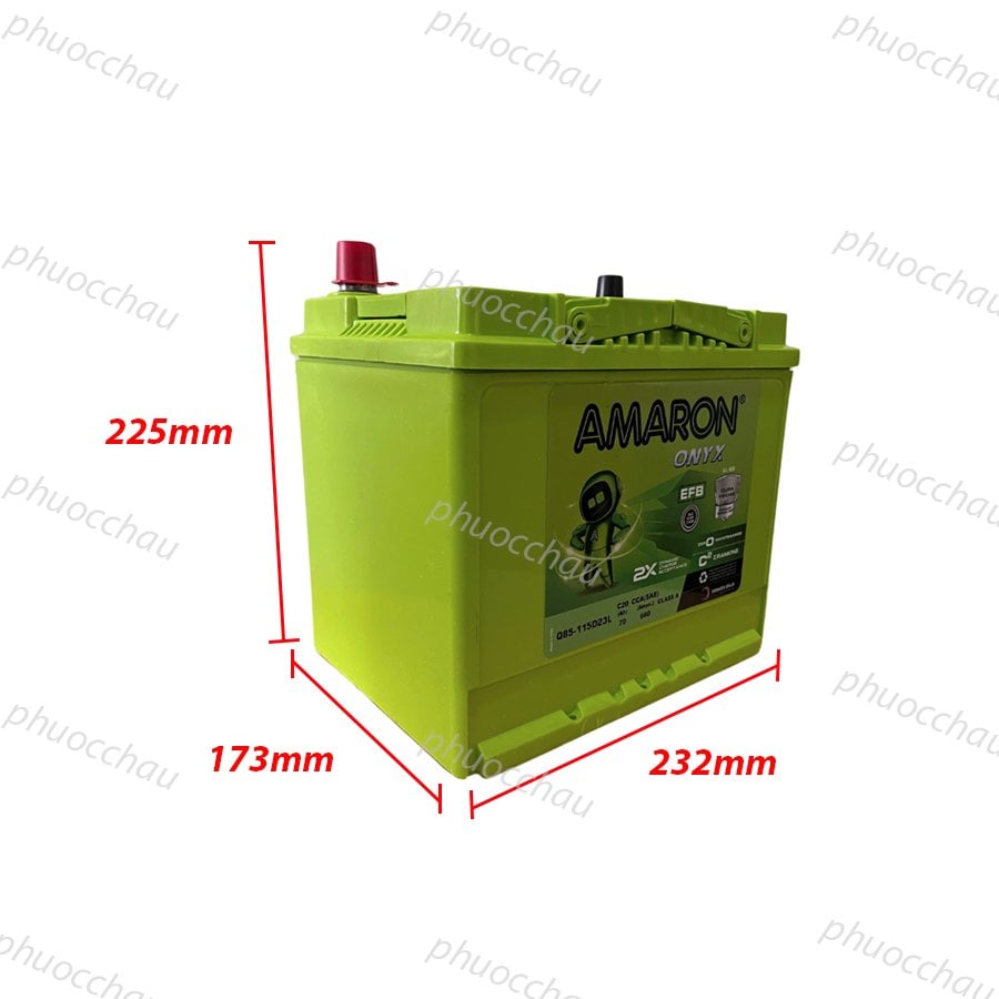 Ảnh minh họa Ắc Quy Amaron EFB Q85/115D23L 12V 70AH 1