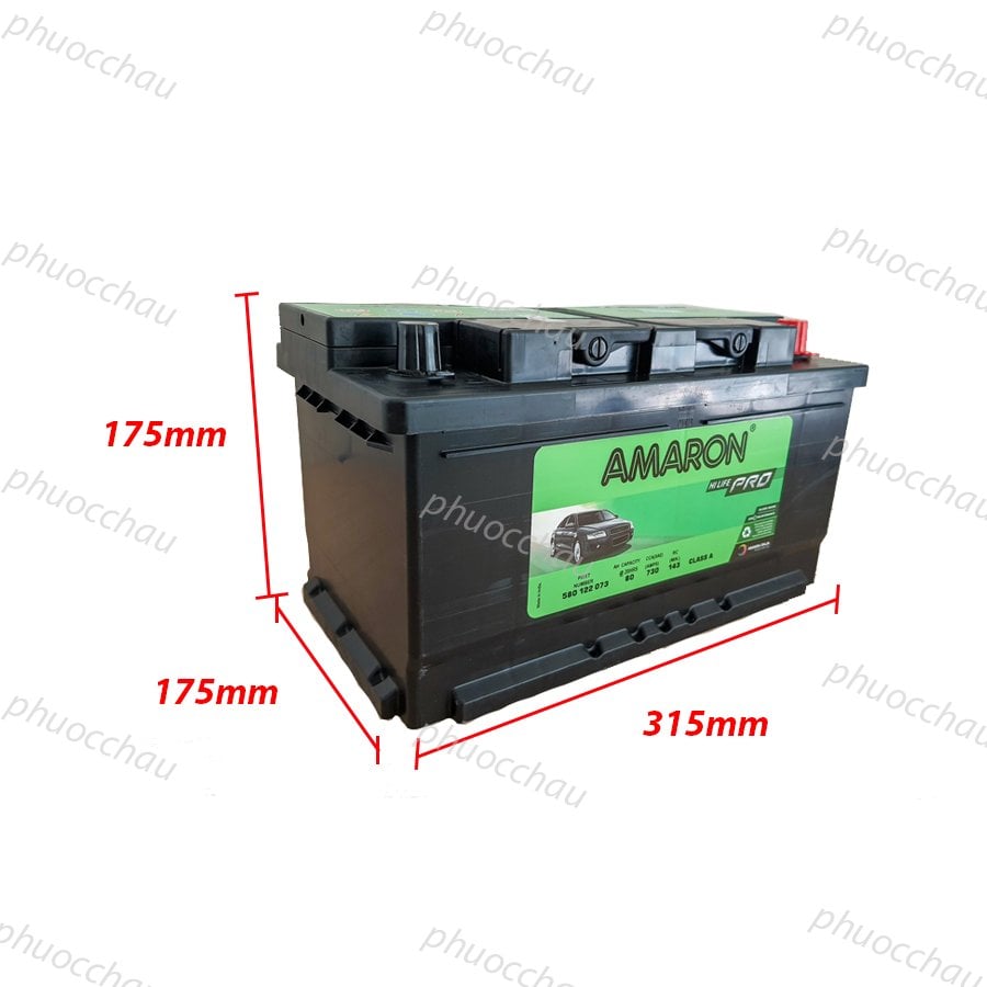 Ảnh minh họa Ắc Quy Amaron Pro DIN80 12V 80AH 1
