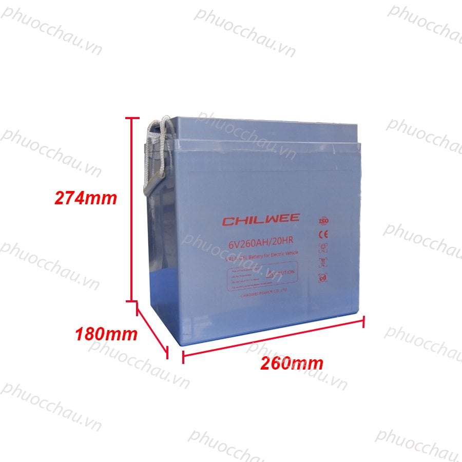 Ảnh minh họa Ắc Quy Chilwee 6V260AH, ắc quy dùng cho xe điện, xe golf, xe chà sàn 2