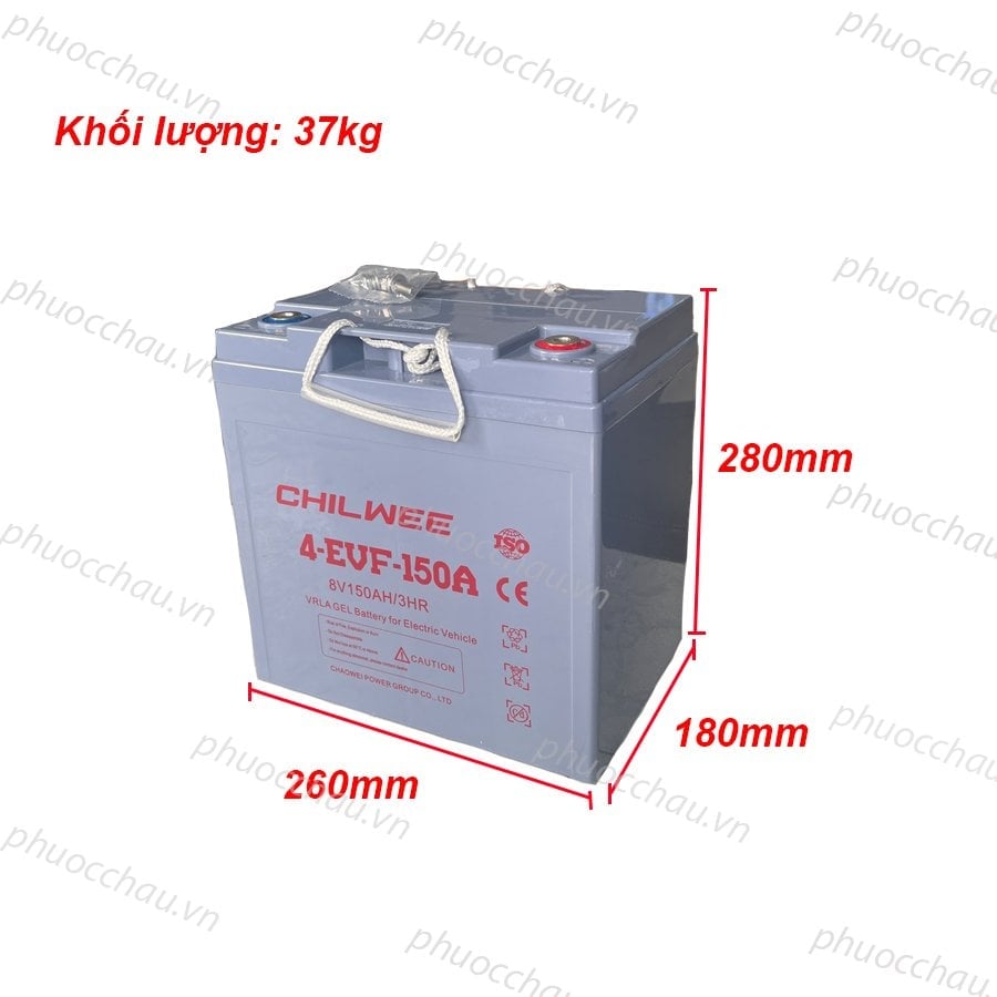 Ảnh minh họa Ắc Quy Chilwee 8V150AH, ắc quy dùng cho xe điện, xe golf, xe chà sàn 2