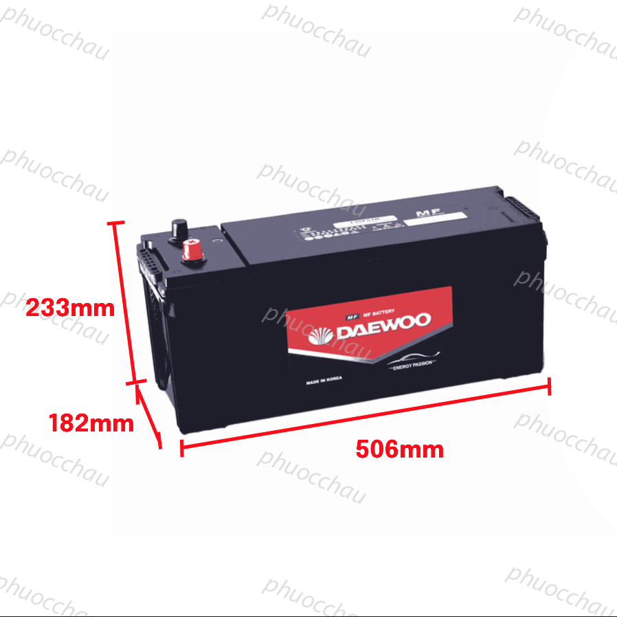 Ảnh minh họa Ắc Quy Daewoo 135F51R 12V 120AH 1