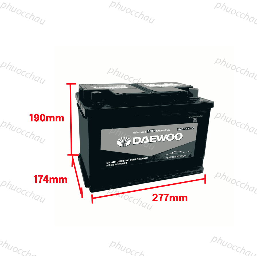 Ảnh minh họa Ắc Quy Daewoo AMG 70 LN3 12V 70AH 1