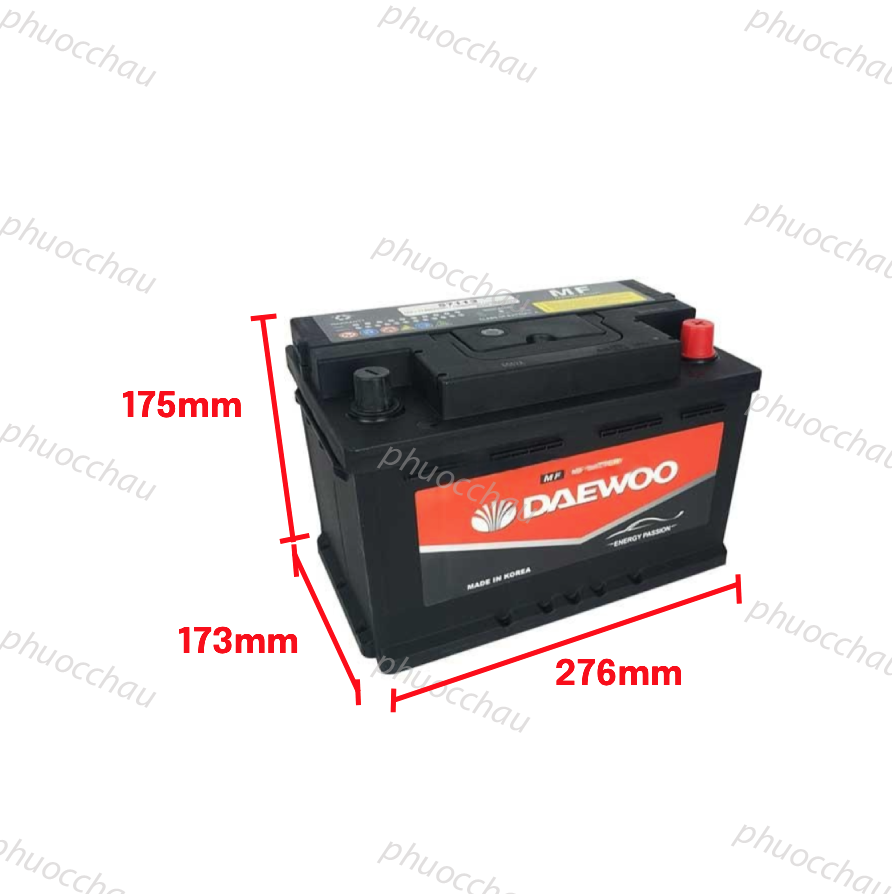 Ảnh minh họa Ắc Quy Daewoo DIN 57113 12V 71AH 1