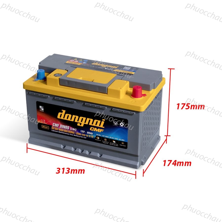 Ảnh minh họa Ắc Quy Dong Nai CMF DIN80 LN4 (12V80Ah) 1