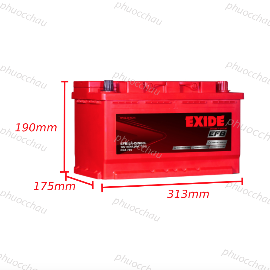 Ảnh minh họa Ắc Quy EXIDE EFB L4 (12V-80AH) 2