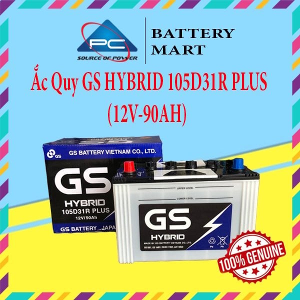 Ảnh minh họa Ắc Quy GS HYBRID 105D31R PLUS (12V-90AH) 1