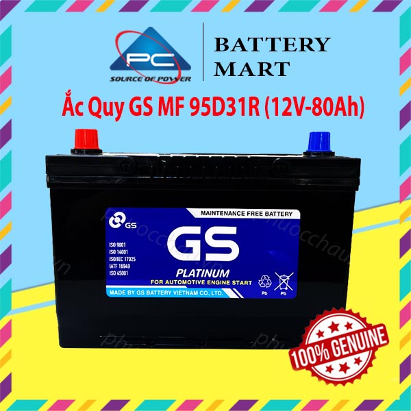 Ảnh minh họa Ắc Quy GS MF 95D31R (12V-80AH) 1