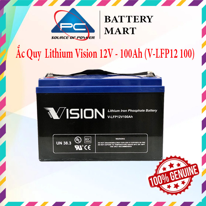 Ảnh minh họa Ắc Quy Lithium VISION V-LFP12100 12V-100AH 1