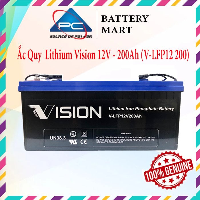 Ảnh minh họa Ắc Quy Lithium VISION V-LFP12200 12V-200AH 1