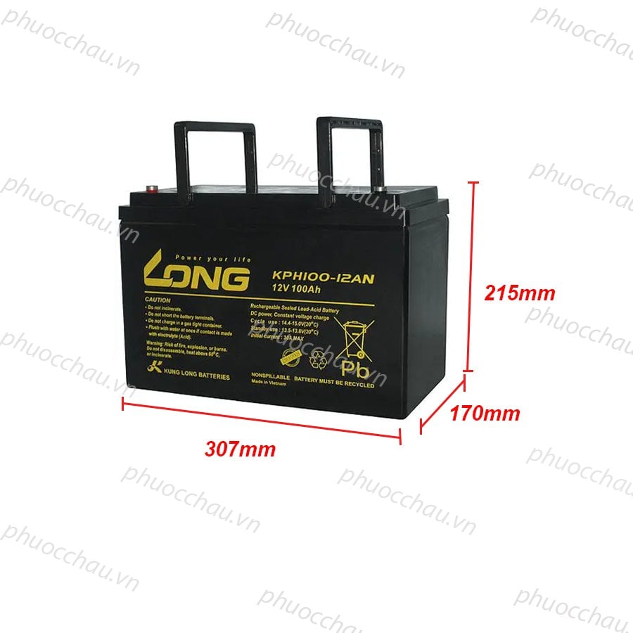 Ảnh minh họa Ắc Quy LONG KPH100-12AN (12V-100Ah) 2