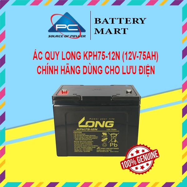 Ảnh minh họa Ắc Quy LONG KPH75-12N (12V-75Ah) 1
