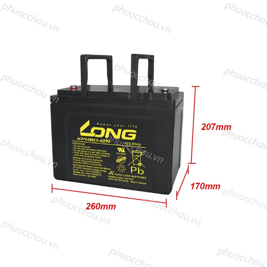 Ảnh minh họa Ắc Quy LONG KPH80-12N (12V-80Ah) 2