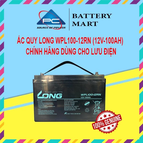 Ảnh minh họa Ắc Quy LONG WPL100-12RN (12V-100Ah) 1
