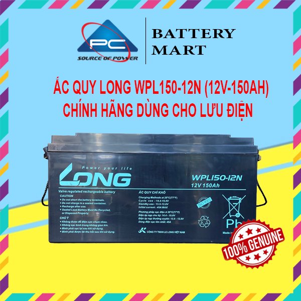Ảnh minh họa Ắc Quy LONG WPL150-12N (12V-150Ah) 1
