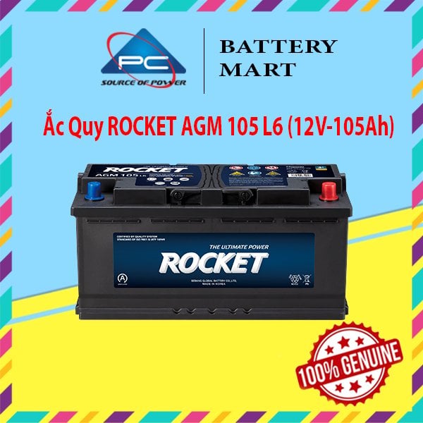 Ảnh minh họa Ắc Quy ROCKET AGM 105 L6 (12V-105Ah) 1