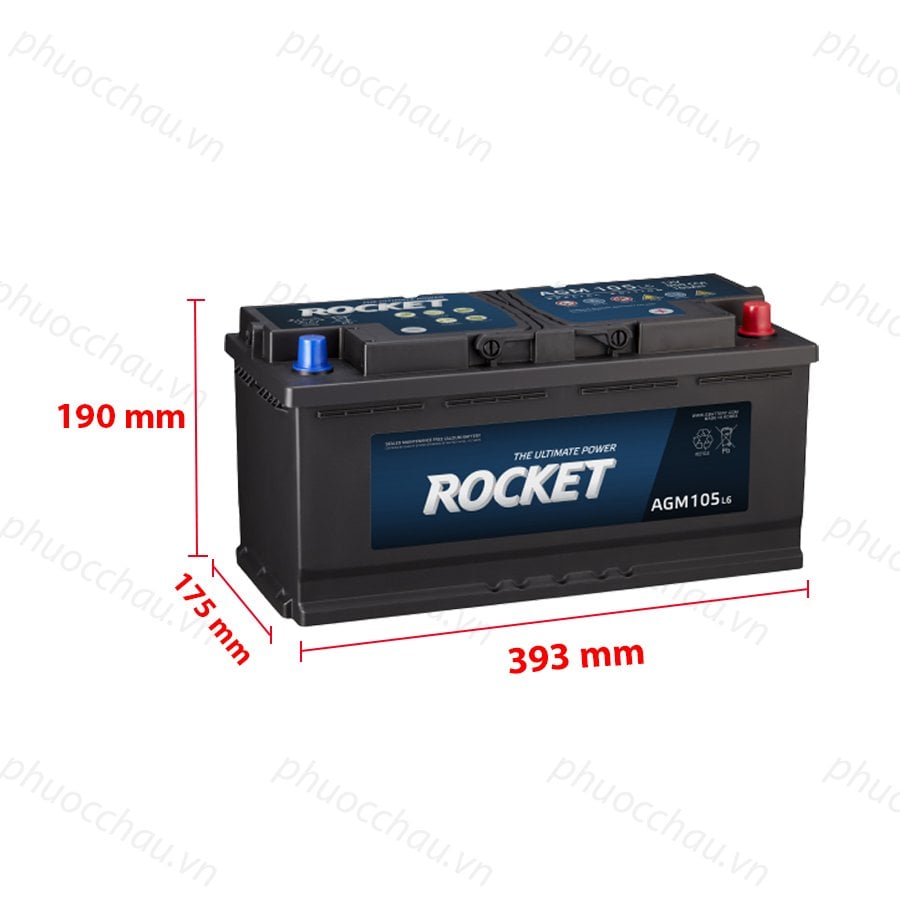 Ảnh minh họa Ắc Quy ROCKET AGM 105 L6 (12V-105Ah) 2