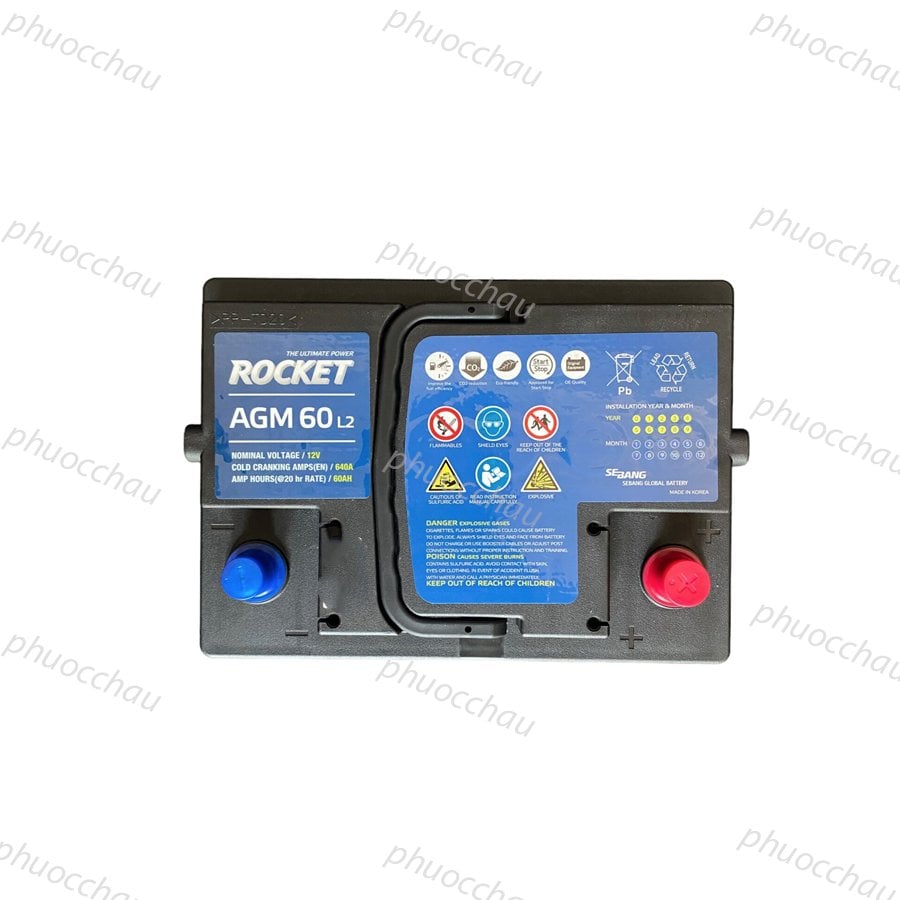 Ảnh minh họa Ắc Quy ROCKET AGM 60 L2 12V-60Ah 2