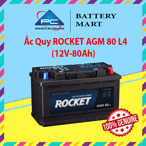 Ảnh minh họa Ắc Quy ROCKET AGM 80 L4 (12V-80Ah) 1