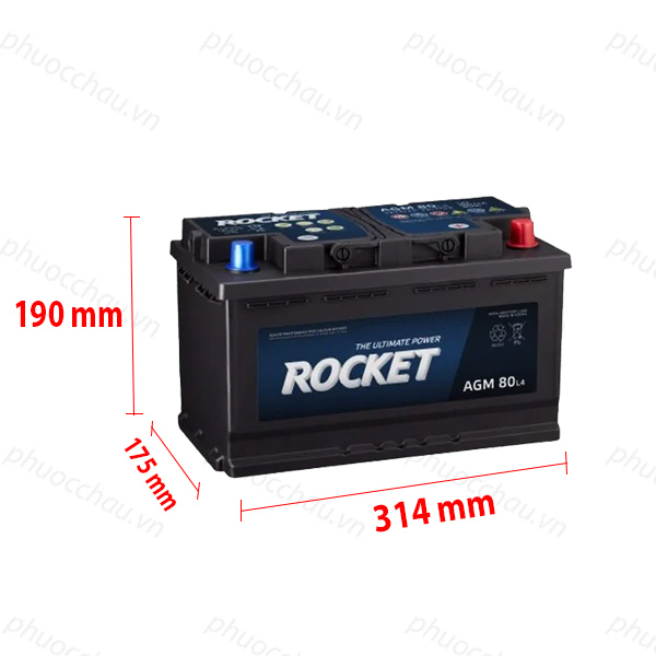 Ảnh minh họa Ắc Quy ROCKET AGM 80 L4 (12V-80Ah) 2