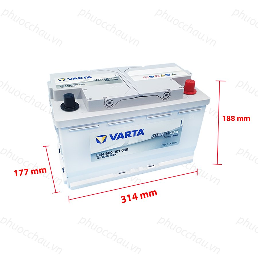 Ảnh minh họa Ắc Quy VARTA AGM 80 LN4 (12V80Ah) 580901080 2
