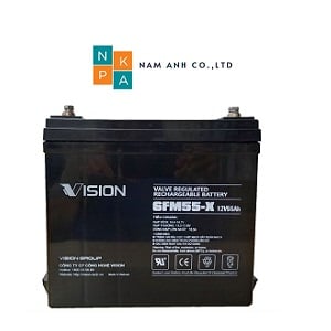 Ắc quy Vision 12V 55Ah, 6FM55-X dùng cho ups