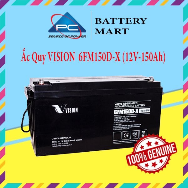 Ảnh minh họa Ắc Quy VISION 6FM150D-X (12V-150AH) 1