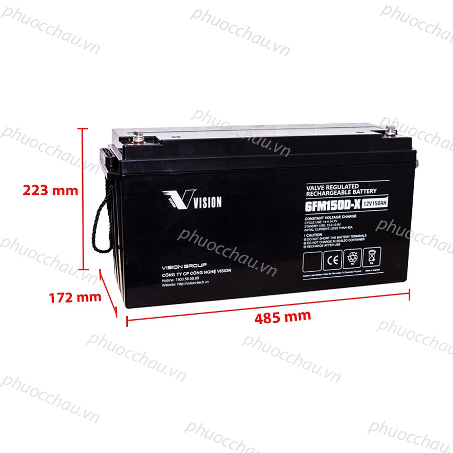 Ảnh minh họa Ắc Quy VISION 6FM150D-X (12V-150AH) 2