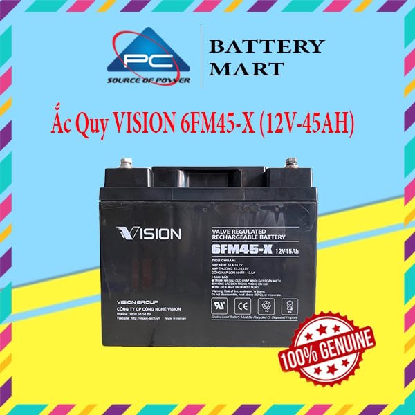 Ảnh minh họa Ăc Quy VISION 6FM45-X (12V-45AH) 1