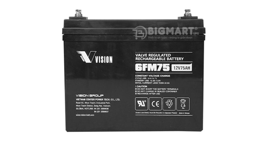 Ảnh minh họa Ắc quy Vision 6FM75-X (12V-75Ah) 2
