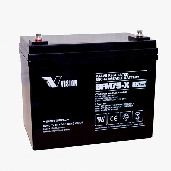 Ắc quy Vision 6FM75-X (12V-75Ah)