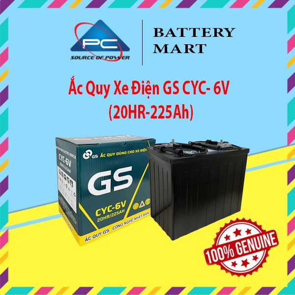 Ảnh minh họa Ắc Quy Xe Điện GS CYC-6V 6V-225AH, acquy dùng cho xe golf, xe điện 1