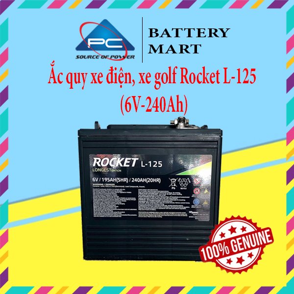 Ảnh minh họa Ắc quy xe điện, xe golf Rocket L-125 (6V-240Ah) 1