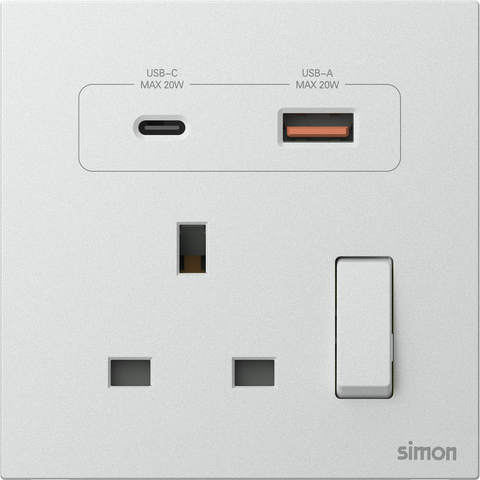 Module Ổ cắm chuẩn Anh kèm sạc USB và Type C có công tắc bật tắt ổ cắm