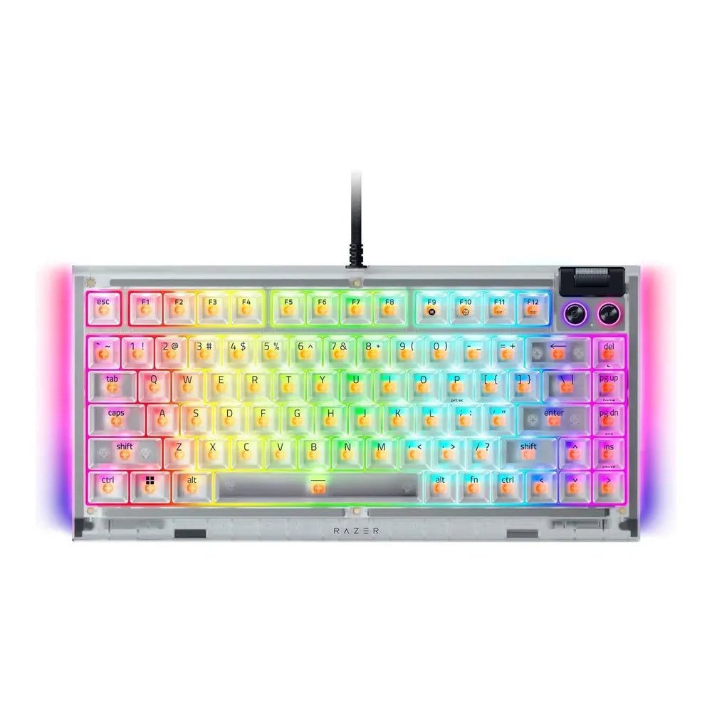 Ảnh minh họa Bàn phím gaming cơ có dây Razer BlackWidow V4 75% – Hot-Swappable, 8KHz, Chroma RGB (Phantom White, US Layout) 3