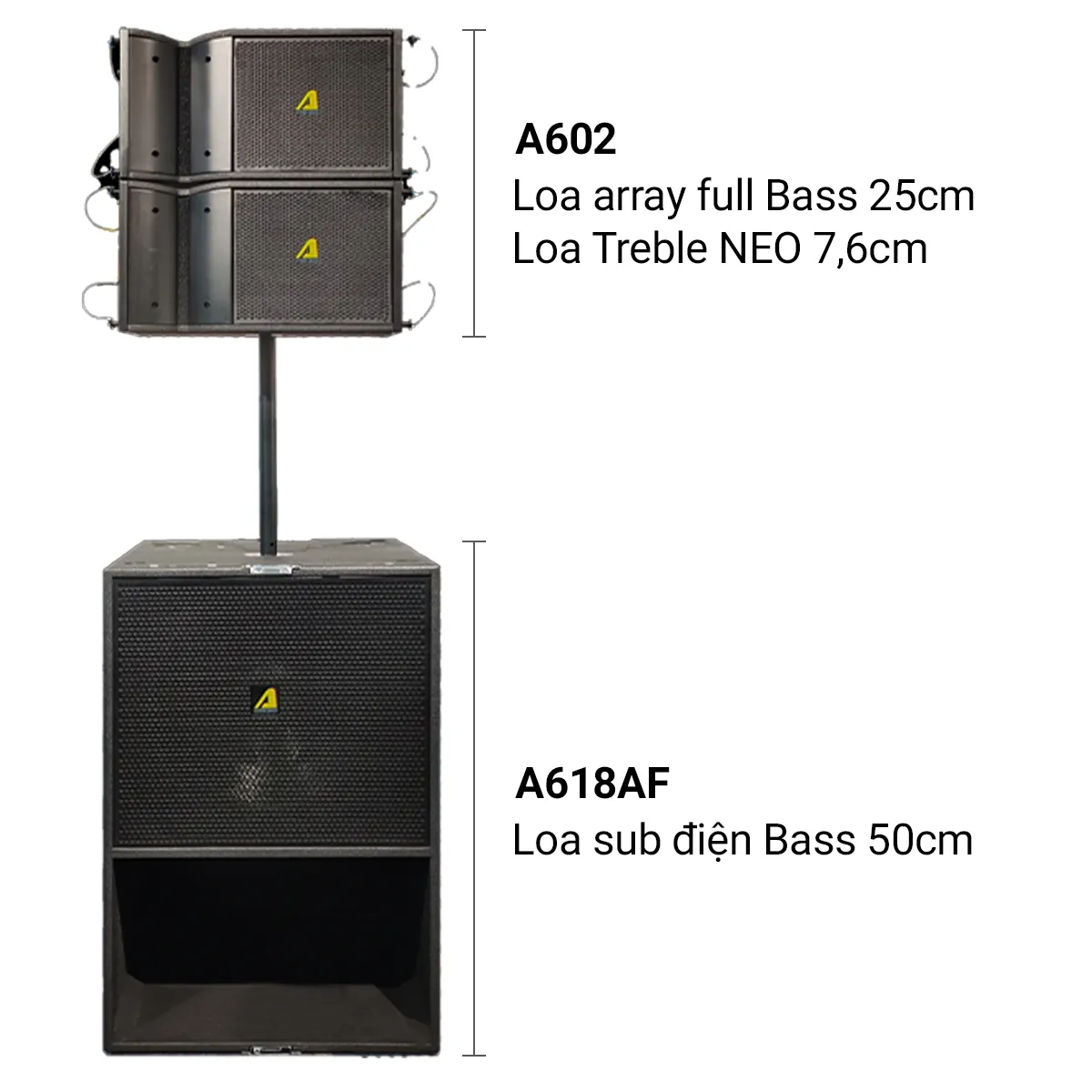 Ảnh minh họa Dàn âm thanh Line Array Active Actpro A6N 02 ( sử dụng 300-500 khách, Loa line array từ NEODIUM ) 2