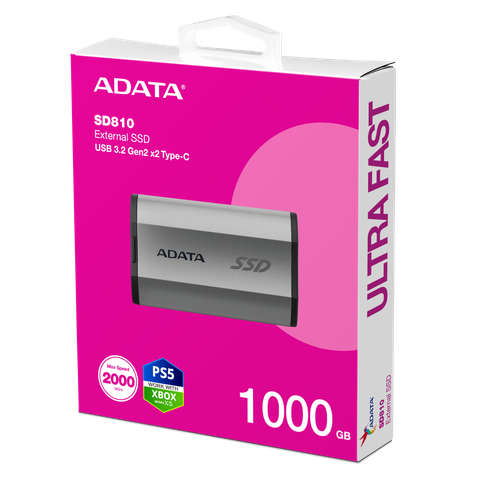 ADATA SD810 1TB – SSD di động USB 3.2 Gen2x2 SD810-1000G-CBK