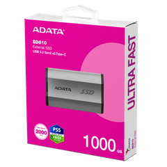  ADATA SD810 1TB – SSD di động USB 3.2 Gen2x2 SD810-1000G-CBK 